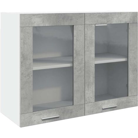 Hängeglasschrank Lyon Betongrau 80x31x60 cm vidaXL