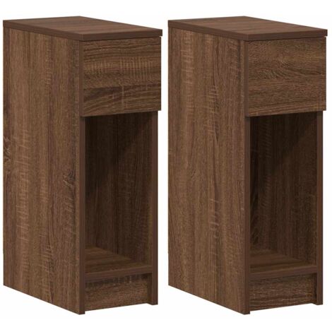 Nachttisch Mit Schublade Schwarz-Eiche - 20x36x60 Cm Stilvoll & Platzsparend