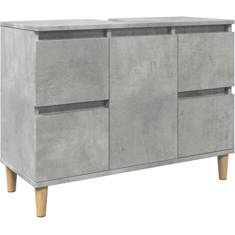 Waschbeckenunterschrank Betongrau 80x33x60 cm Holzwerkstoff vidaXL