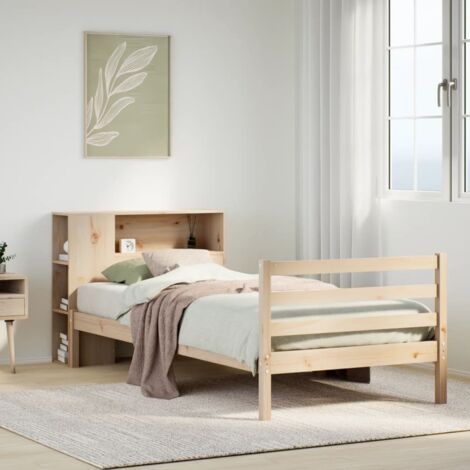 Bücherregalbett ohne Matratze 75x190 cm Massivholz Kiefer vidaXL (1/5)