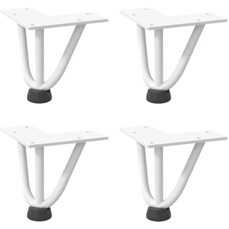 Haarnadelbeine für Couchtisch 4 Stk. Weiß 10 cm Massivstahl vidaXL