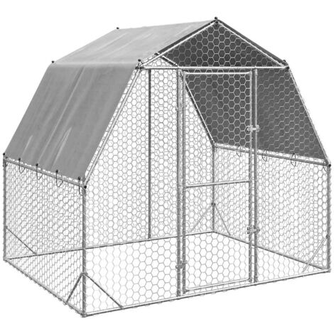 Hühnerstall mit Dach 2,5x2x2,25 m Verzinkter Stahl vidaXL519088