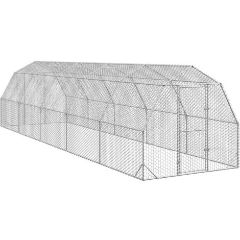 vidaXL Hühnerstall 2,5x10x2,25 m Verzinkter Stahl