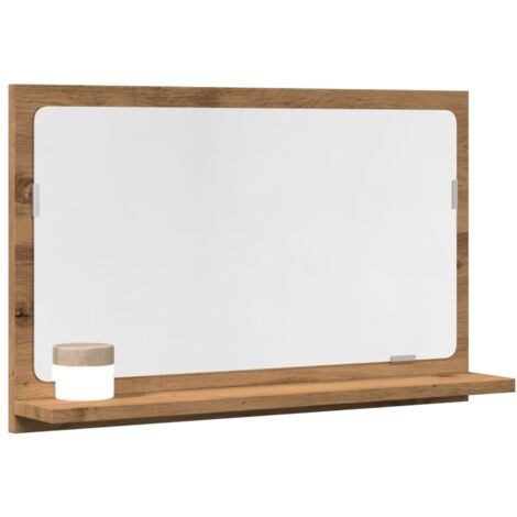 vidaXL Badspiegel mit Ablage Artisan-Eiche 60x11x37 cm Holzwerkstoff