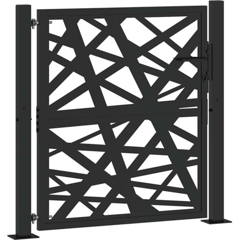 Gartentor Schwarz 100x100 cm Stahl Lichtdesign vidaXL