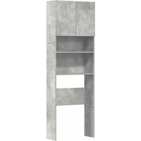 Waschmaschinenschrank Betongrau 64x24x190 cm Holzwerkstoff vidaXL