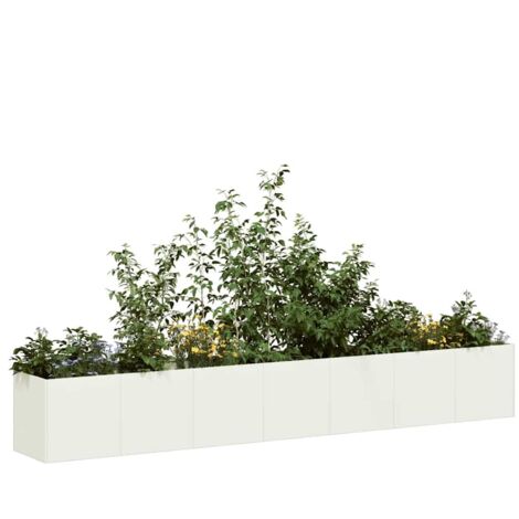 Pflanzkübel Weiß 280x40x40 cm Kaltgewalzter Stahl vidaXL