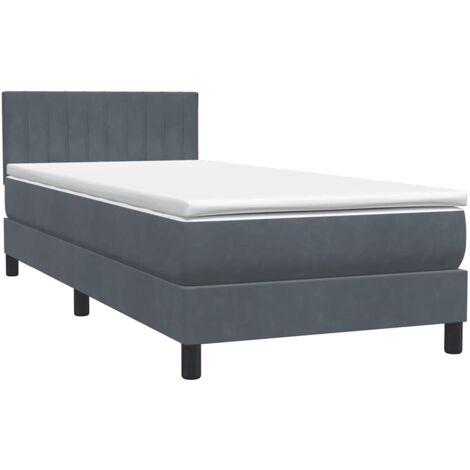 Boxspringbett mit Matratze Dunkelgrau 80x220 cm Samt vidaXL