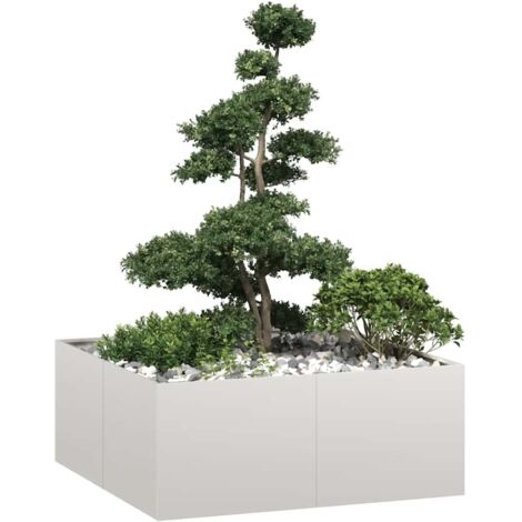 Pflanzkübel 100x100x40 cm Edelstahl vidaXL (1/5)
