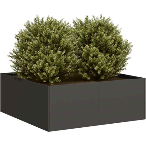 Pflanzkübel Schwarz 80x80x30 cm Stahl vidaXL