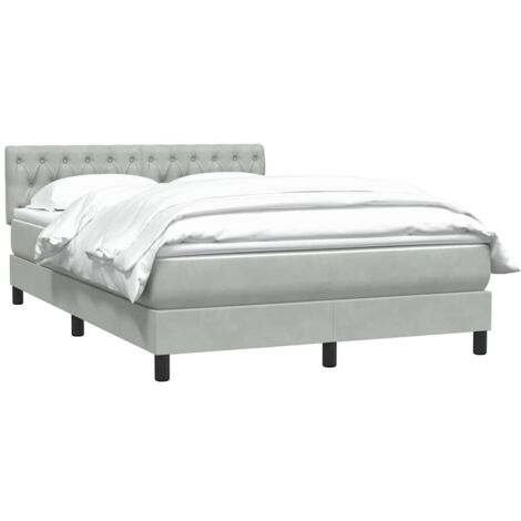 Boxspringbett mit Matratze Hellgrau 160x210 cm Samt vidaXL
