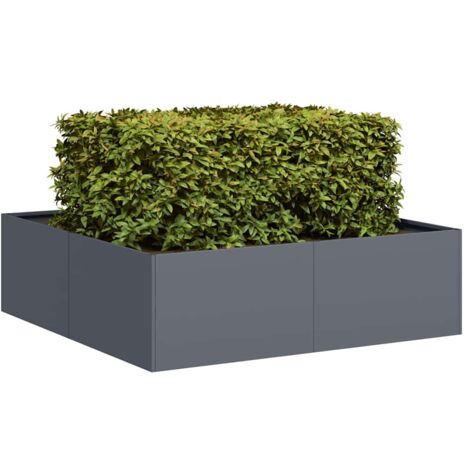 Pflanzkübel Anthrazit 100x100x30 cm Stahl vidaXL