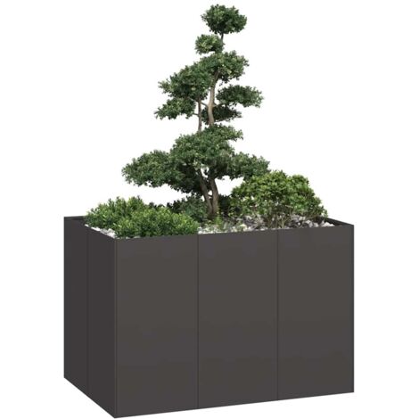 Pflanzkübel Schwarz 120x80x80 cm Stahl vidaXL