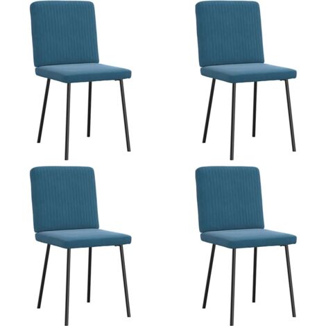 Esszimmerstühle 4 Stk. Blau Samt vidaXL (1/5)