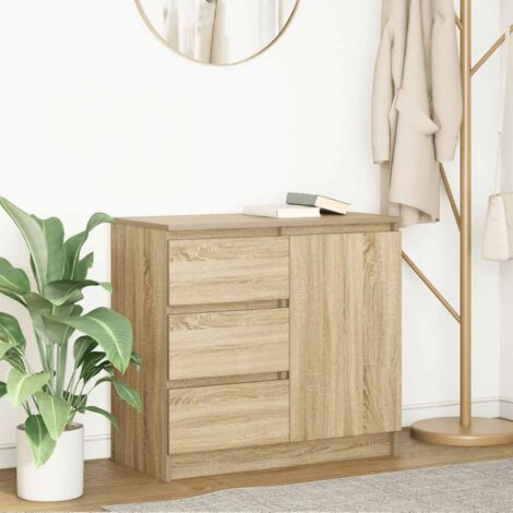 vidaXL Sideboard mit Schublade Sonoma-Eiche 71x35x65 cm Holzwerkstoff