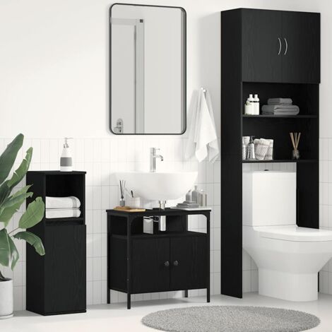 Waschbeckenunterschrank Schwarz Eichen-Optik 60x30x60 cm vidaXL