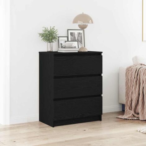 vidaXL Sideboard Schwarz Eichen-Optik 60x35x76 cm Holzwerkstoff
