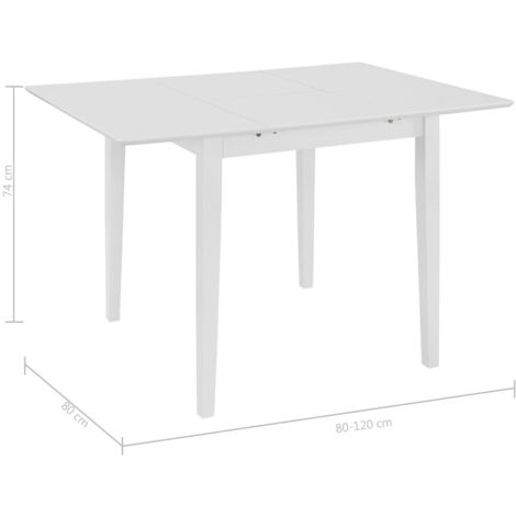 Esstisch Ausziehbar Weiß (80-120)x80x74 cm MDF vidaXL