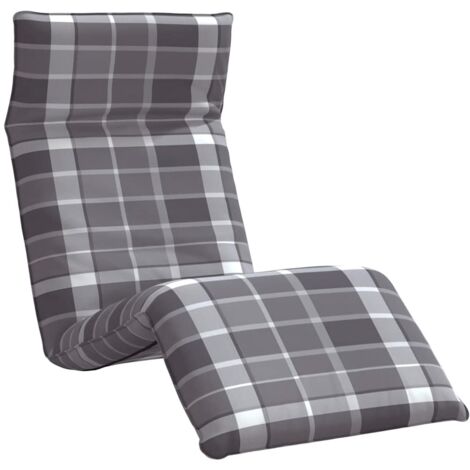Sonnenliege Klappbar Grau Karomuster 175x54x8,5cm Oxford-Gewebe vidaXL