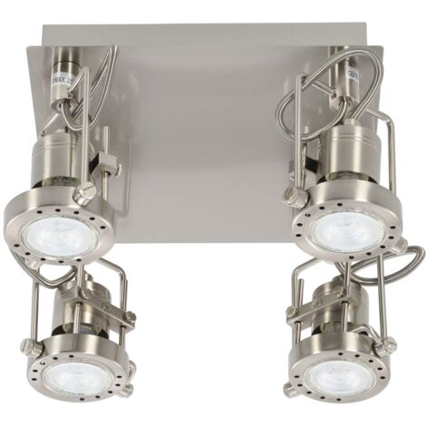 vidaXL 4-Wege Strahler Silbern GU10 Deckenleuchte Deckenlampe Spot Lampe 