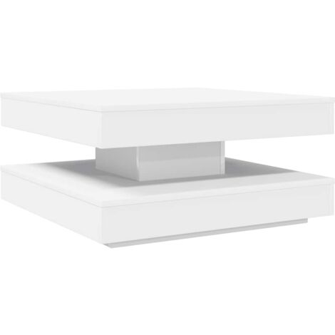 Couchtisch 360-Grad Drehbar Weiß 70x70x34,5 cm vidaXL
