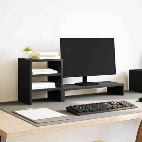 Monitorständer mit Schreibtisch-Organizer Schwarz Eichen-Optik vidaXL