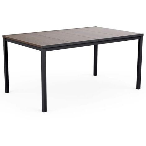 Signature Porto Tisch 160 cm Walnuss und Schwarz Stahl Keter