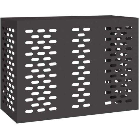 Klimaanlagenabdeckung Schwarz 110 x 50 x 80 cm Stahl vidaXL