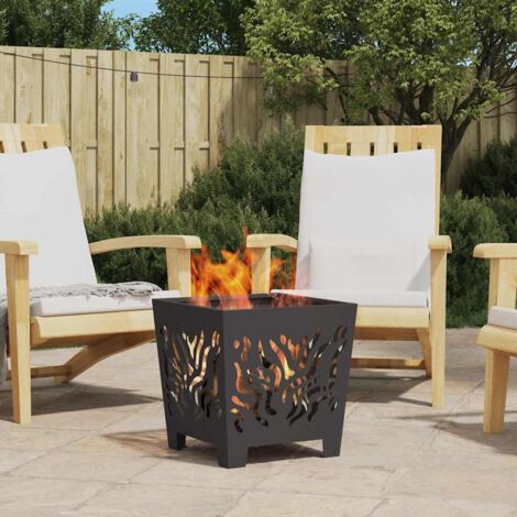 Feuerstelle Quadratisch Schwarz 40x40x40 cm Stahl vidaXL575627