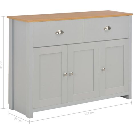 Sideboard Grau 112x35x81 cm vidaXL
