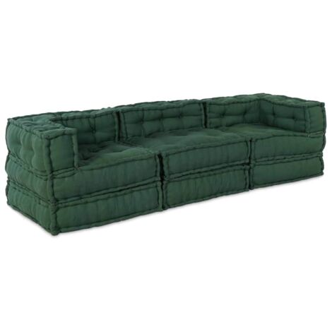 Modulares Sofa 3 pcs Grün 70 x 70 x 56 cm Stoff vidaXL