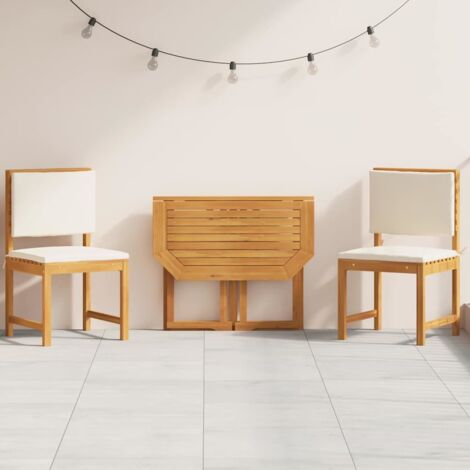 Garten Bistro Set 3 pcs Braun Akazie Massivholz vidaXL (1/5)