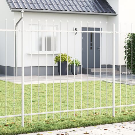 Gartenzaun Weiß 6.8 x 1.5 m Pulverbeschichteter Stahl vidaXL