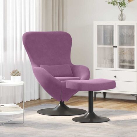 Eierstuhl mit Fußhocker Lila 63 x 73 x 90 cm Samt vidaXL