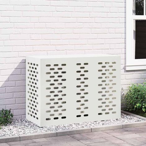 Klimaanlagenabdeckung Weiß 110 x 50 x 80 cm Stahl vidaXL