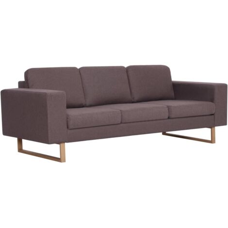 3-Sitzer-Sofa Stoff Taupe vidaXL