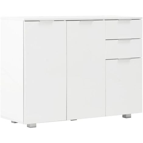 vidaXL Sideboard 107x35x76cm Hochglanz-Weiß - Weiß