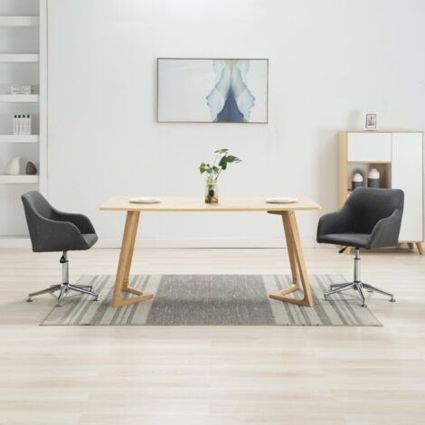 Esszimmerstühle Drehbar 2 Stk. Dunkelgrau Stoff vidaXL (1/5)