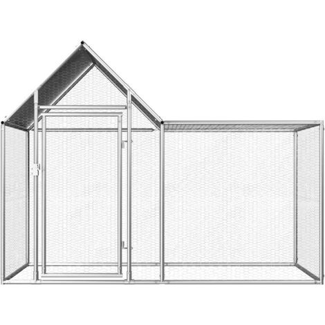 Hühnerstall 2x1x1,5 m Verzinkter Stahl vidaXL
