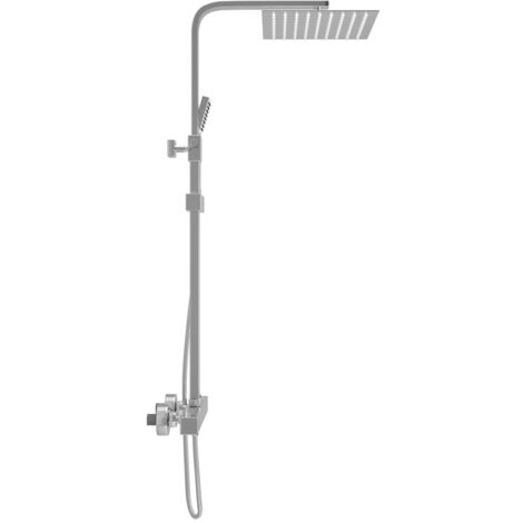 Doppelkopf-Duschset mit Thermostat Edelstahl vidaXL