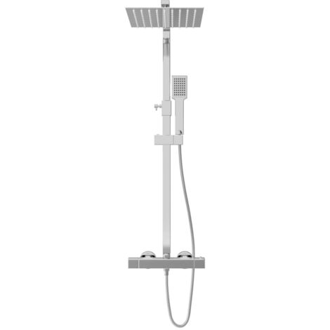 Doppelkopf-Duschset mit Thermostat Edelstahl vidaXL
