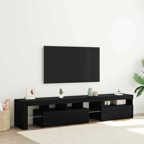 TV-Schränke mit LED-Lichtern 2 pcs Schwarz Eichen-Optik Groß vidaXL