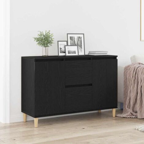 vidaXL Sideboard Schwarz Eiche 101x35x60 cm Ingenie Holz