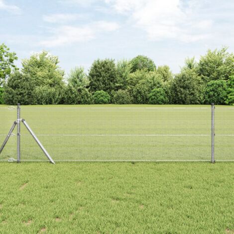 Geschweißter Drahtzaun Silber 0.4 x 50 m Stahl vidaXL