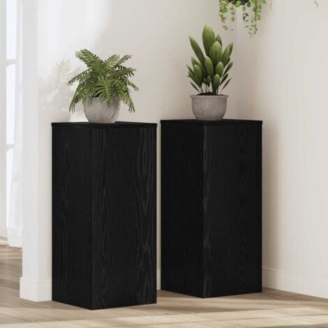 Pflanzenständer 2 pcs Schwarze Eiche 30 x 30 x 70 cm vidaXL