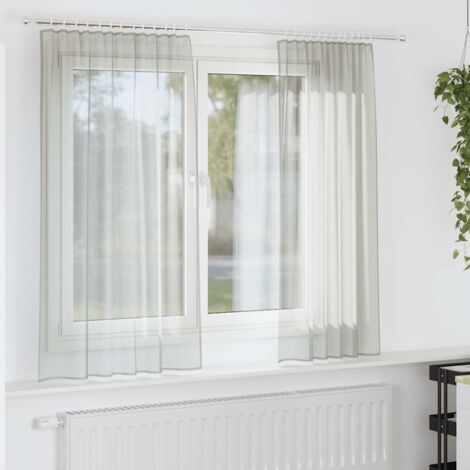 Voile Vorhänge mit Stangentaschen 2 Stk. Hellgrau vidaXL