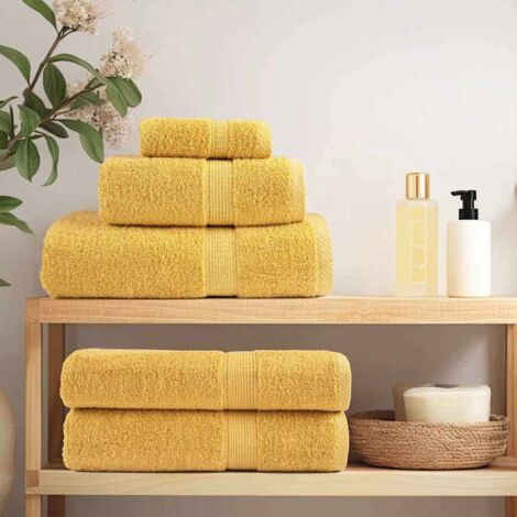 Gästetuch SOLUND 4 pcs Gold 15 x 21 cm 550 gsm vidaXL
