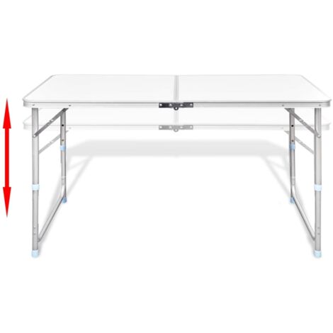 Campingtisch Klappbar Höhenverstellbar Aluminium 120x60 cm vidaXL