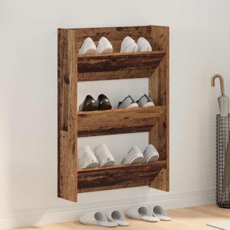 Schuhschrank mit Regal Altholz 60 x 18 x 90 cm Holzwerkstoff vidaXL