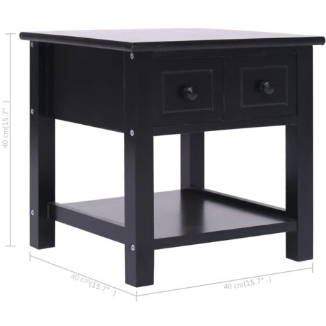 Beistelltisch Schwarz 40x40x40 cm Paulownia Holz vidaXL